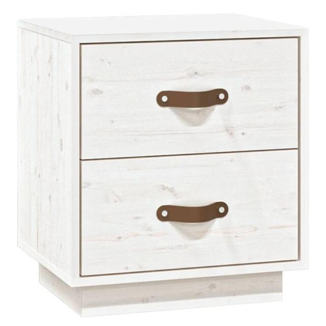 Berkfield Home Bedside Cabinet White 40x34x45 cm Solid Wood Pine - Size: 40 x 34 x 45 cm - image 1