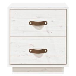 Berkfield Home Bedside Cabinet White 40x34x45 cm Solid Wood Pine - Size: 40 x 34 x 45 cm - thumbnail 5