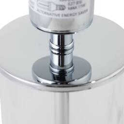 First Choice Lighting Aura - Chrome Table Lamp with Black Pleated Velvet Shade in Silver - thumbnail 4