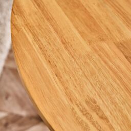 FurnitureboxUK Salcombe Round 4-Seater Solid Wood Dining Table In Cream with Oak Colour Top - thumbnail 4