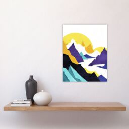 "Artery8 Alps Mountain Range Vibrant Abstract Geometric Wall Art Print - Size: W24"" x H32""" - thumbnail 4
