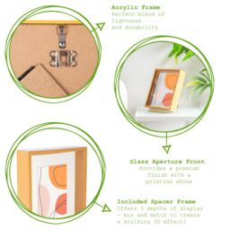 "Nicola Spring 3D Deep Box Photo Frame - 8 x 10"" - Pack of 1 in Black" - thumbnail 2