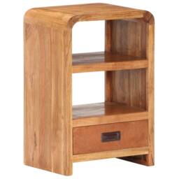Berkfield Home Bedside Table 40x30x60 cm Solid Acacia Wood Honey Finish in Brown - Size: 40 x 30 x 60 cm - thumbnail 9