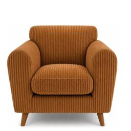 Bliss Furniture Harlow Jumbo Cord Cuddle Chair, Modern Tailored Armchair Tan Beige - Size: 1 Pack