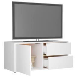 Berkfield Home TV Cabinet White 80x34x36 cm Engineered Wood - Size: 80 x 34 x 36 cm - thumbnail 5