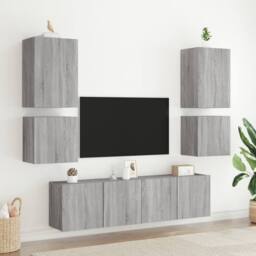 Berkfield Home TV Wall Cabinet Grey Sonoma 40.5x30x40 cm Engineered Wood - thumbnail 4