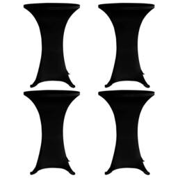 Berkfield Home Standing Table Cover √ò80 cm Black Stretch 4 pcs - thumbnail 2