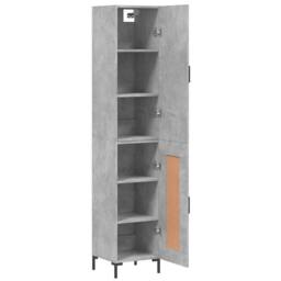 Berkfield Home Highboard Concrete Grey 34.5x34x180 cm Engineered Wood - thumbnail 4
