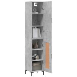Berkfield Home Highboard Concrete Grey 34.5x34x180 cm Engineered Wood - thumbnail 3