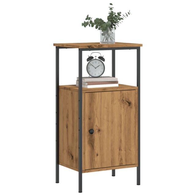 Berkfield Home Bedside Cabinets 2 pcs Artisan Oak 41x31x80 cm Engineered Wood in Brown - Size: 41 x 31 x 80 cm - image 1