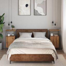 Berkfield Home Bedside Cabinets 2 pcs Artisan Oak 41x31x80 cm Engineered Wood in Brown - Size: 41 x 31 x 80 cm - thumbnail 3