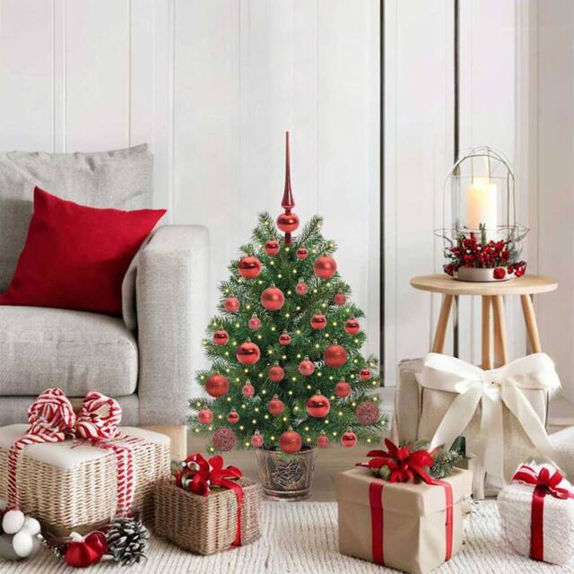 Berkfield Home Artificial Christmas Tree with 150 LEDs Green 75 cm PE & PVC - image 1