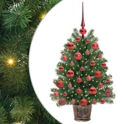 Berkfield Home Artificial Christmas Tree with 150 LEDs Green 75 cm PE & PVC - thumbnail 2