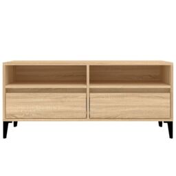 Berkfield Home TV Cabinet Sonoma Oak 100x34.5x44.5 cm Engineered Wood in Brown - thumbnail 6