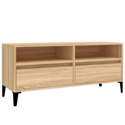 Berkfield Home TV Cabinet Sonoma Oak 100x34.5x44.5 cm Engineered Wood in Brown - thumbnail 2