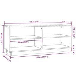 Berkfield Home Shoe Cabinet Honey Brown 110x34x45 cm Solid Wood Pine - Size: 110 x 34 x 45 cm - thumbnail 8