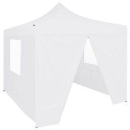 Berkfield Home Professional Folding Party Tent with 4 Sidewalls 2x2 m Steel White - thumbnail 1