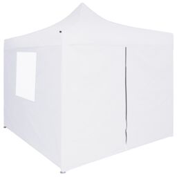 Berkfield Home Professional Folding Party Tent with 4 Sidewalls 2x2 m Steel White - thumbnail 3