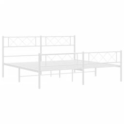 Berkfield Home Metal Bed Frame with Headboard & Footboard White 193x203 cm - thumbnail 5