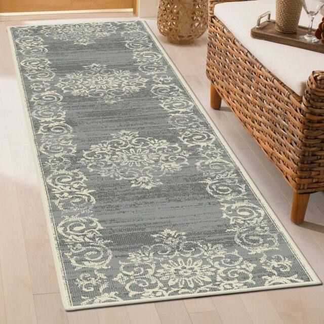 runrug Hallway Carpet Runner Rug - Soft & Comfy, 9mm - 'Bayeux' in Grey - Size: 60 cm x 180 cm - image 1