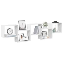 Berkfield Home Wall Cube Shelf 5 Compartments White Engineered Wood - thumbnail 2