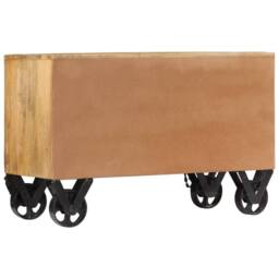 Berkfield Home Shoe Cabinet 86x35x55 cm Solid Mango Wood in Brown - Size: 86 x 35 x 55 cm - thumbnail 1
