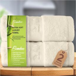 GAVENO CAVAILIA 2 Pack Bamboo Towel in Cream - Size: Bath Sheet - thumbnail 1