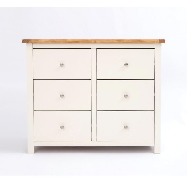 Cabinet Bits Maggiori 6 Drawer Chest of Drawers Chrome Knob in Off-White - image 1