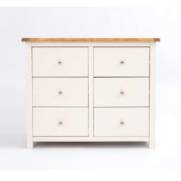 Cabinet Bits Maggiori 6 Drawer Chest of Drawers Chrome Knob in Off-White