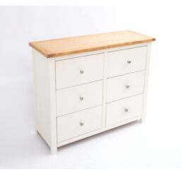 Cabinet Bits Maggiori 6 Drawer Chest of Drawers Chrome Knob in Off-White - thumbnail 3