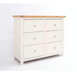 Cabinet Bits Maggiori 6 Drawer Chest of Drawers Chrome Knob in Off-White - thumbnail 2