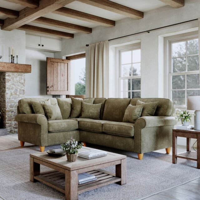 The Great Sofa Company Flora 1 Corner 2 Sofa Glory Winter Moss in Dark Green - image 1