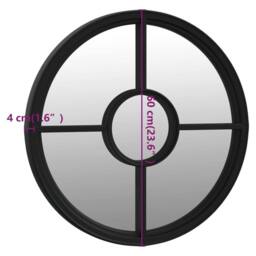 Berkfield Home Mirror Black 60x4 cm Iron Round for Indoor Use - thumbnail 6