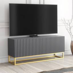 Creative Furniture Ripple TV Unit 100cm - Dark Grey with Fluted Doors - thumbnail 6