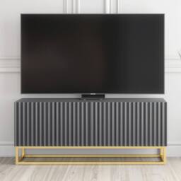 Creative Furniture Ripple TV Unit 100cm - Dark Grey with Fluted Doors