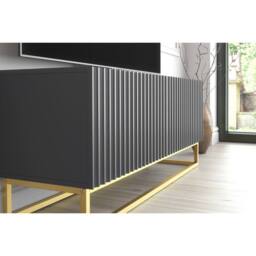 Creative Furniture Ripple TV Unit 100cm - Dark Grey with Fluted Doors - thumbnail 5