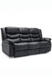 More4Homes Seattle 3 Seater Manual High Back Bonded Leather Recliner Sofa in Black - thumbnail 2