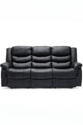 More4Homes Seattle 3 Seater Manual High Back Bonded Leather Recliner Sofa in Black - thumbnail 4
