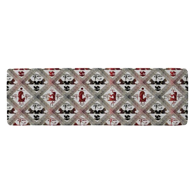 Benjamin Tate Design Egyptian Hieroglyphs In Red & Black Runner Rug in Natural - Size: 67 cm x 230 cm - image 1