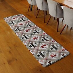 Benjamin Tate Design Egyptian Hieroglyphs In Red & Black Runner Rug in Natural - Size: 67 cm x 230 cm - thumbnail 2