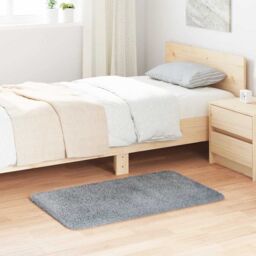 Berkfield Home Shaggy Rug High Pile NAVARRA Silver Grey 60x100 cm Polyester - Size: Medium - thumbnail 1