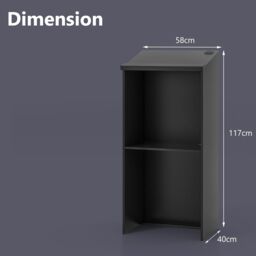 Gymax Podium Stand 117 CM Lectern Desk With Storage Shelf Cable Holes Black - thumbnail 6