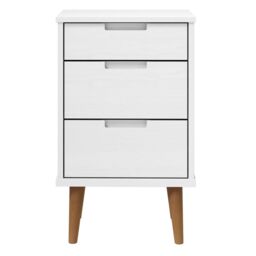 Berkfield Home Bedside Cabinet MOLDE White 40x35x65 cm Solid Wood Pine - Size: 40 x 35 x 65 cm - thumbnail 4