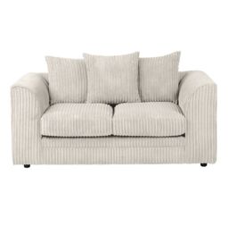 LUXURY LIFE Dylan Jumbo Cord Fabric Sofa Set in White - thumbnail 3