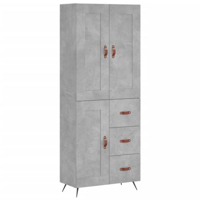 Berkfield Home Highboard Concrete Grey 69.5x34x180 cm Engineered Wood - image 1