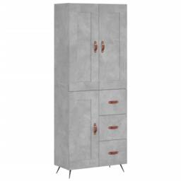 Berkfield Home Highboard Concrete Grey 69.5x34x180 cm Engineered Wood - thumbnail 1