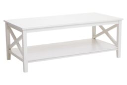 Orsina Heritage Crossed Coffee Table in White - thumbnail 2