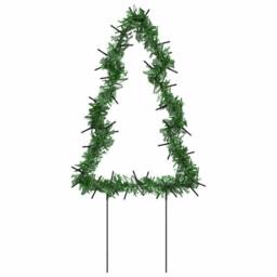 Berkfield Home Christmas Light Decorations with Spikes 3 pcs Tree 50 LEDs 30 cm in Green - thumbnail 3