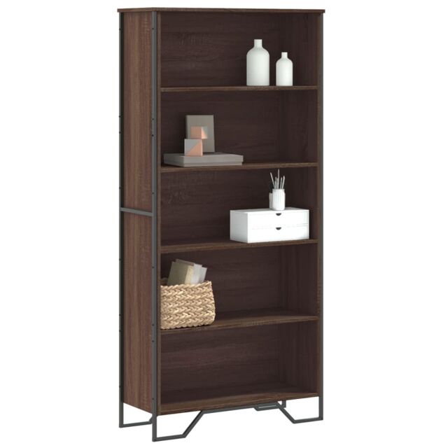 Berkfield Home Book Cabinet Brown Oak 80x31x169 cm Engineered wood - Size: 80 x 31 x 169 cm - image 1