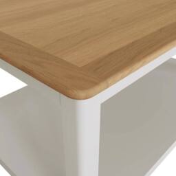 Havendro Linen Cream Oak Veneer Storage Shelf Coffee Table - thumbnail 3